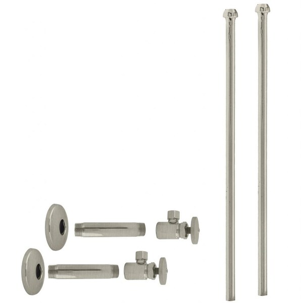 Westbrass Faucet Kit, 1/2" IPS x 3/8" OD x 20" Bullnose in Satin Nickel D103KBN-07 - main